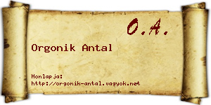 Orgonik Antal névjegykártya